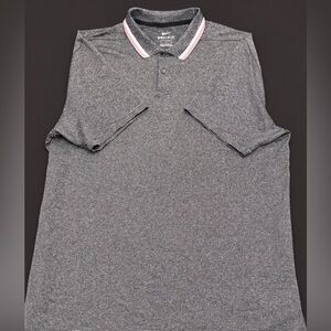 Nike Men's Black and White Striped Polo Shirt